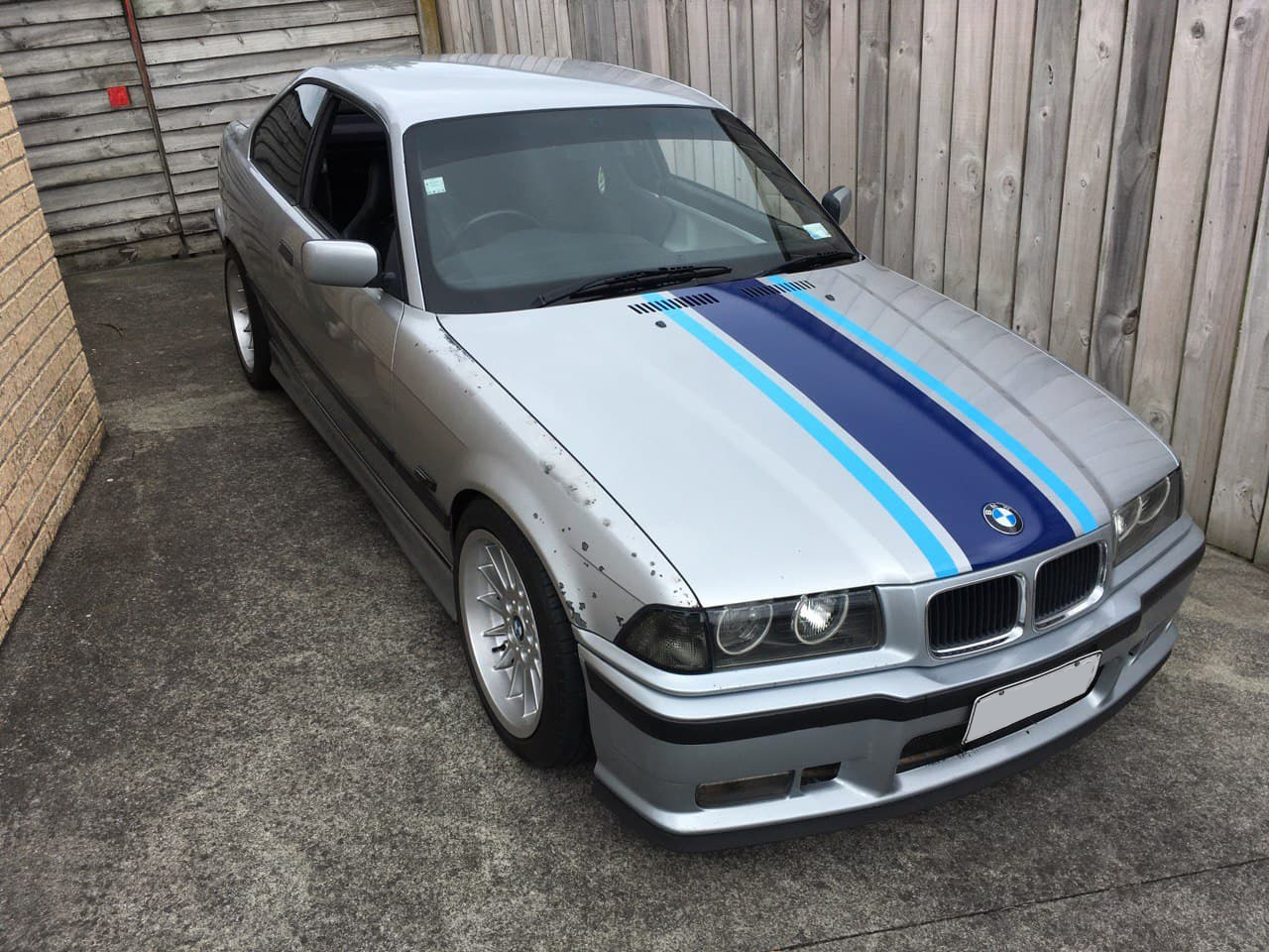 BMW E36 328i With Racing Stripes